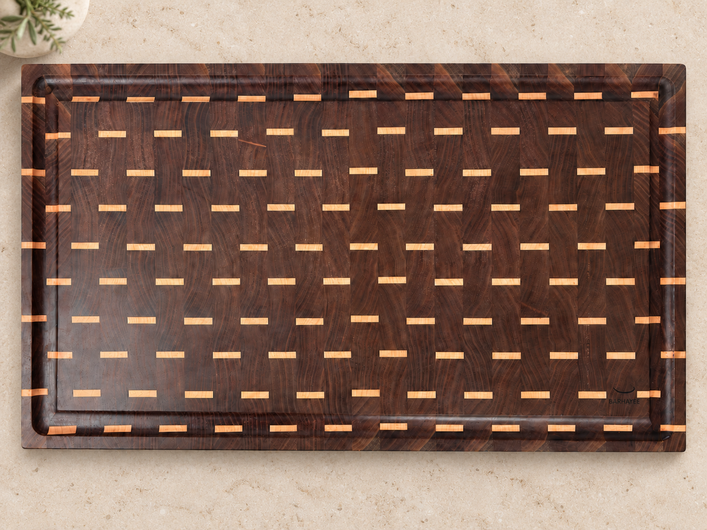 Walnut & Maple Dashes End Grain Board detail 2